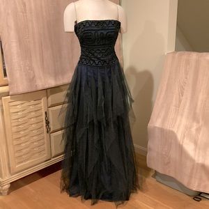 BCBGMaxAzria navy/black gown, Sz 2